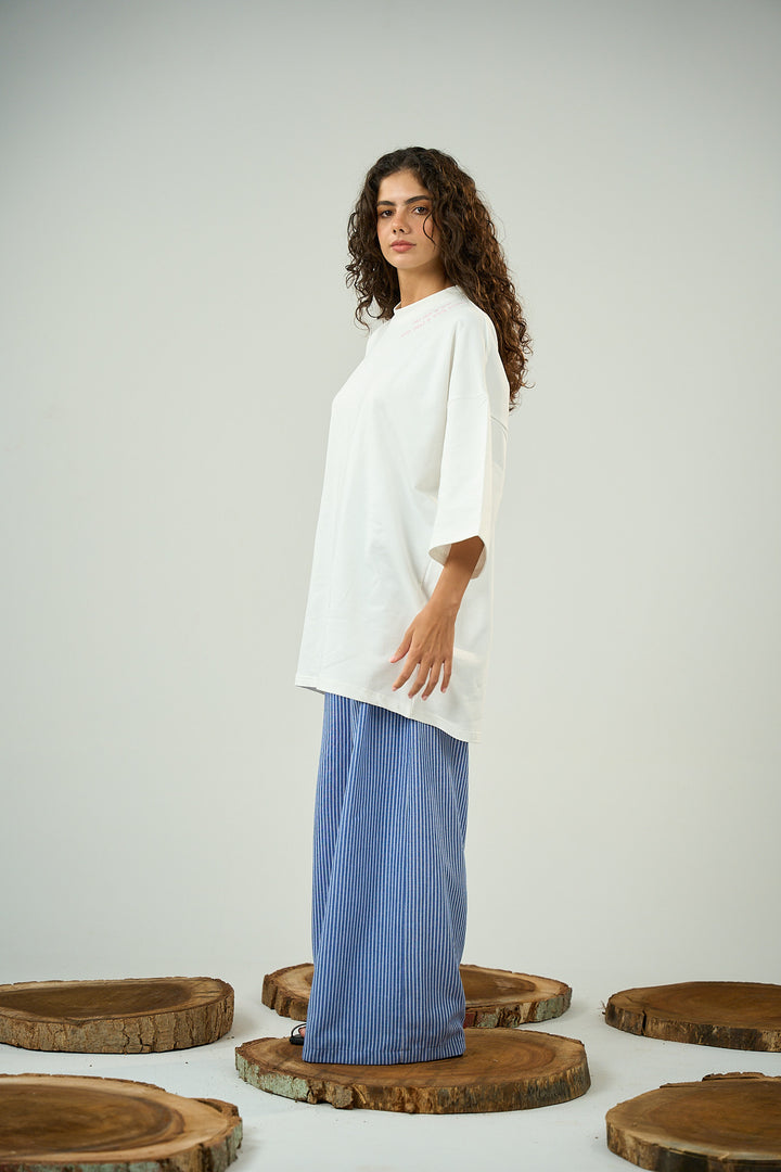 Standout WhiteXPink Oversized Shirt