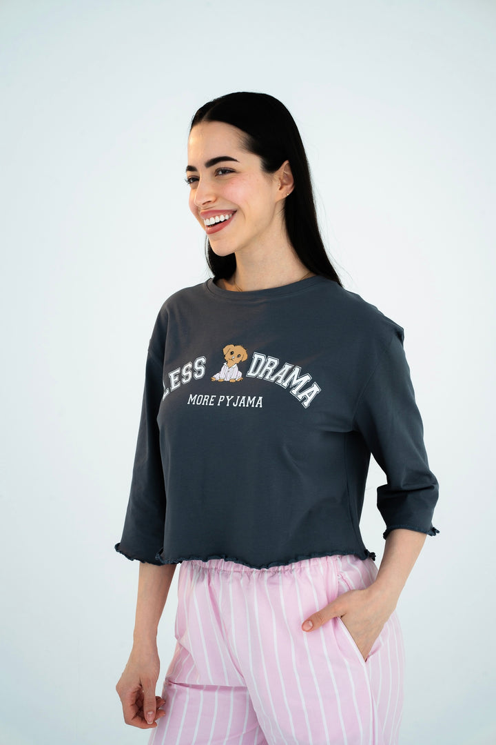 Less Drama More Pyjama - Dusty Rose
