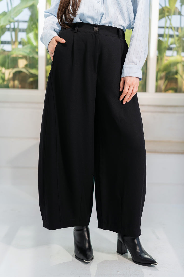 Rounded tailored pants - Black