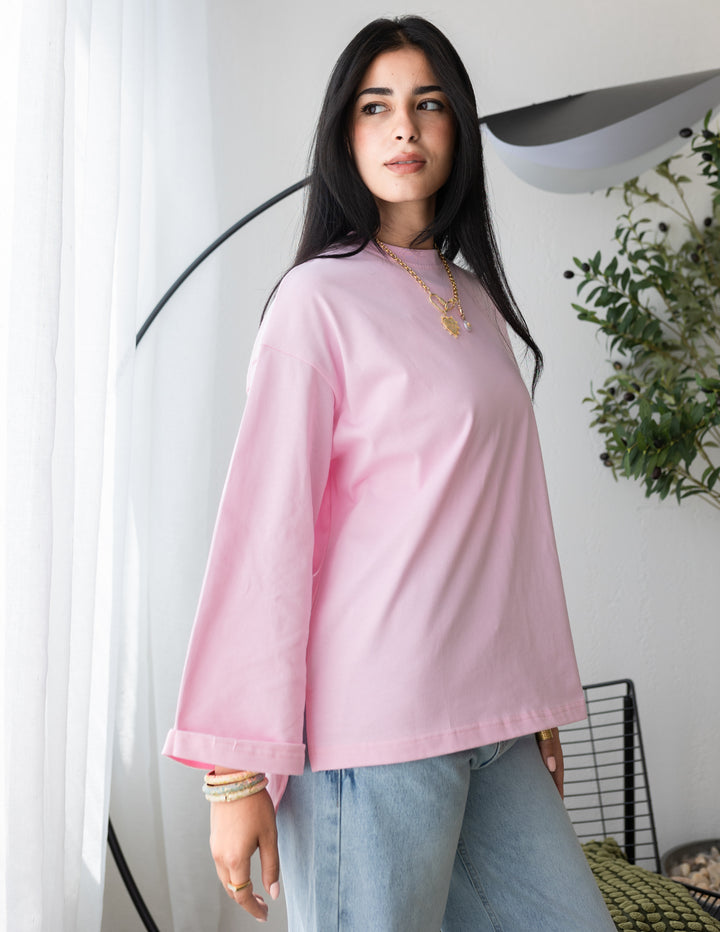 Pink Cotton Basic T-shirt