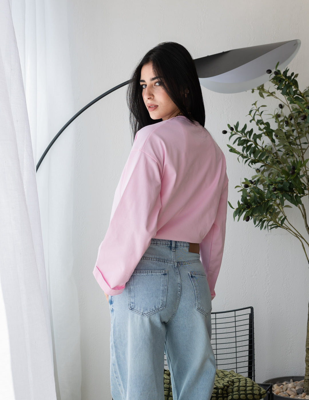 Cross Waist Light Jeans