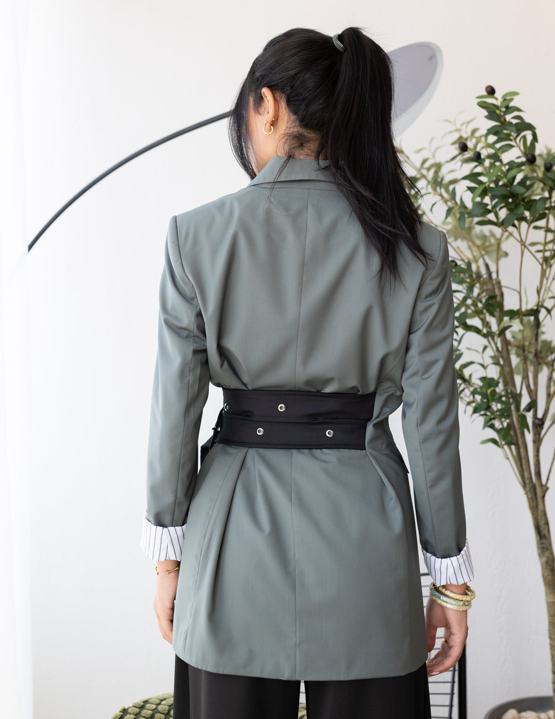 Thyme Green Belt Blazer