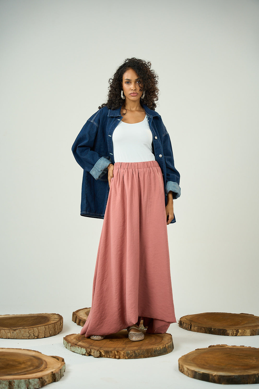Balloon Skirt Powder-Peach