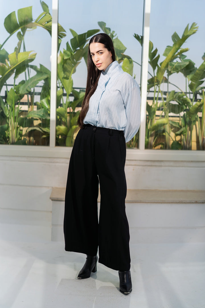 Rounded tailored pants - Black