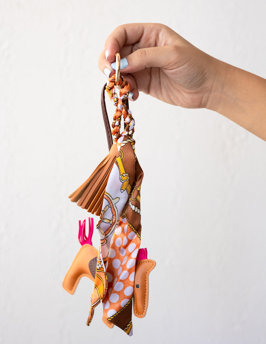 Multiple Brown Horse Scarf Bag Charm