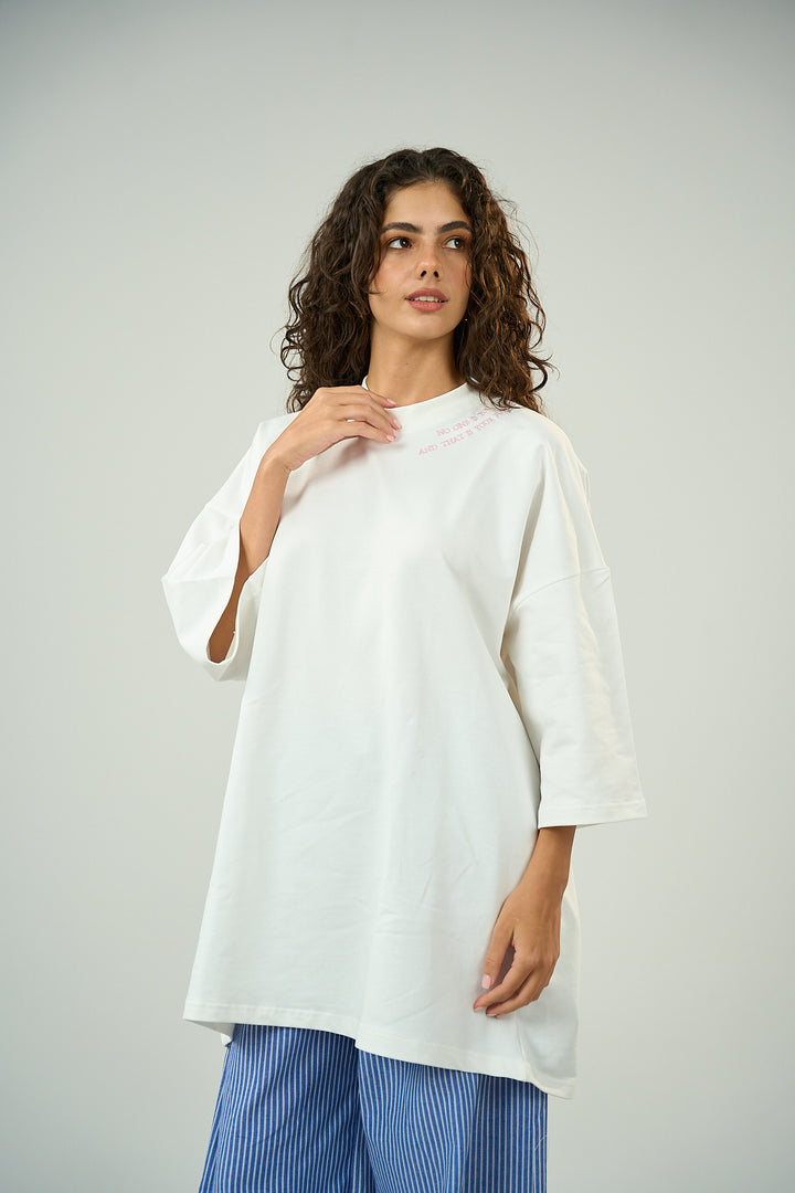 Standout WhiteXPink Oversized Shirt