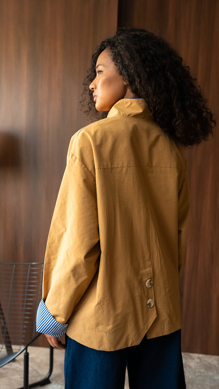 The Gingham Jacket - Camel