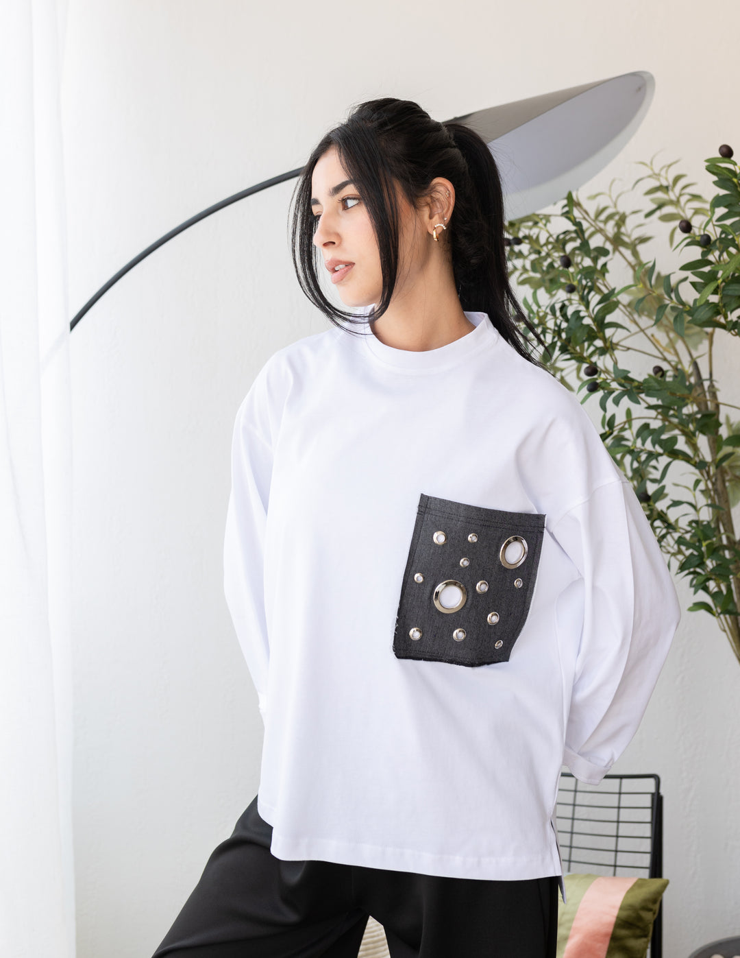 Pocket Jeans T-shirt In Black