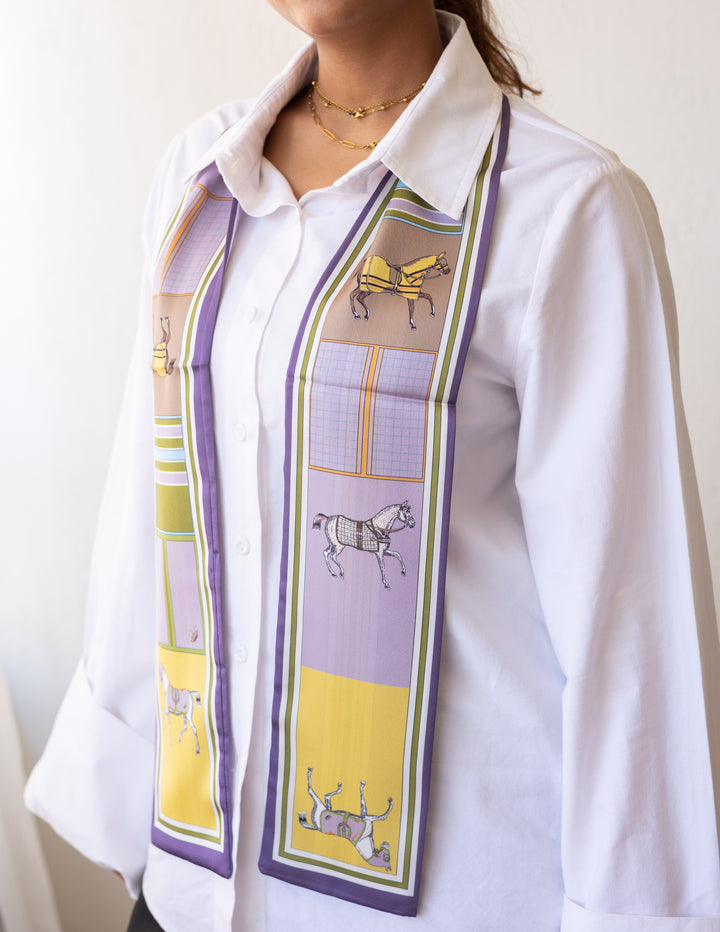 Lavender Ride Polo Caravate Scarf