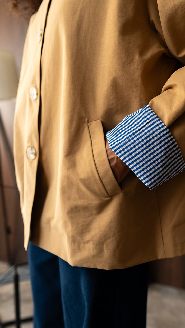 The Gingham Jacket - Camel