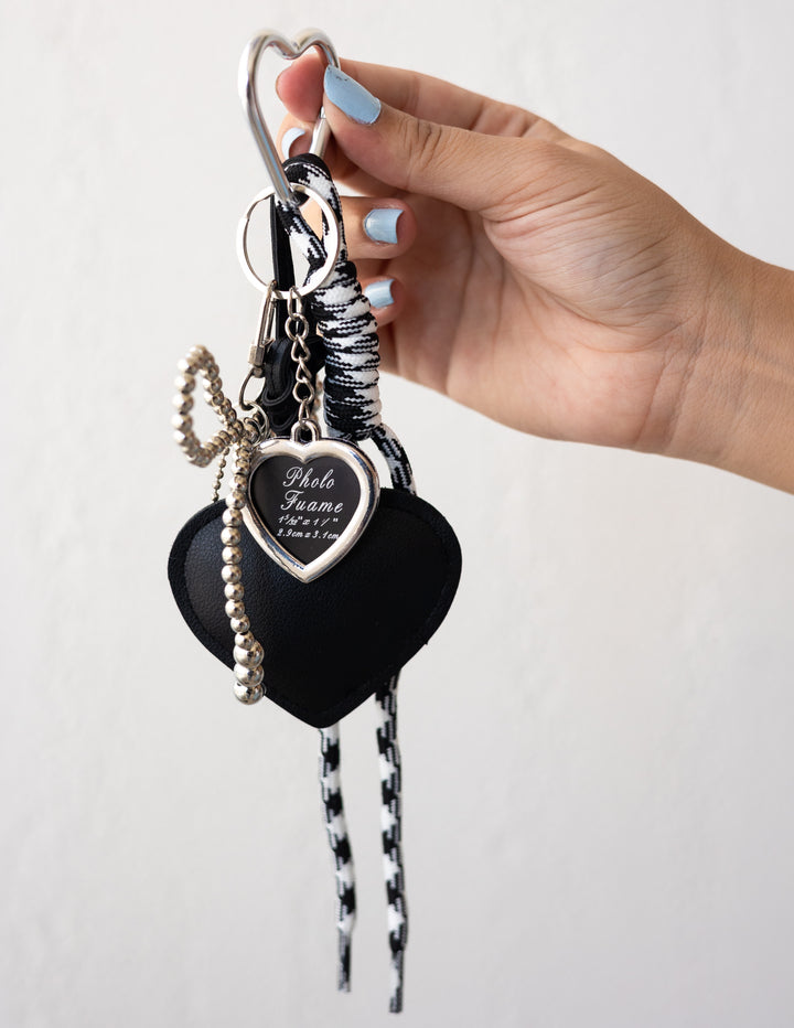 Multiple Black Heart Bag Charm