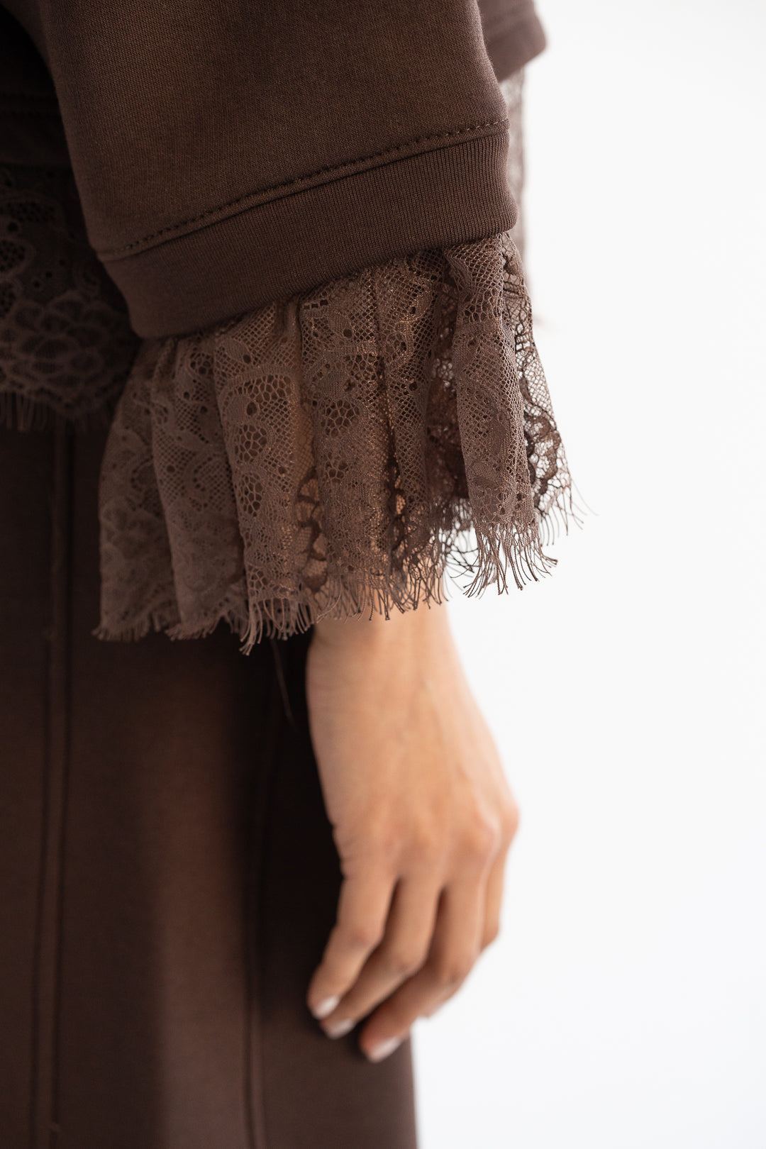 Signature Cropped Crewneck - Chocolate Brown