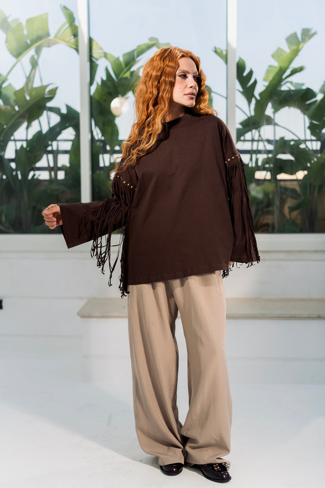 Fringe Edge Tee - Choco