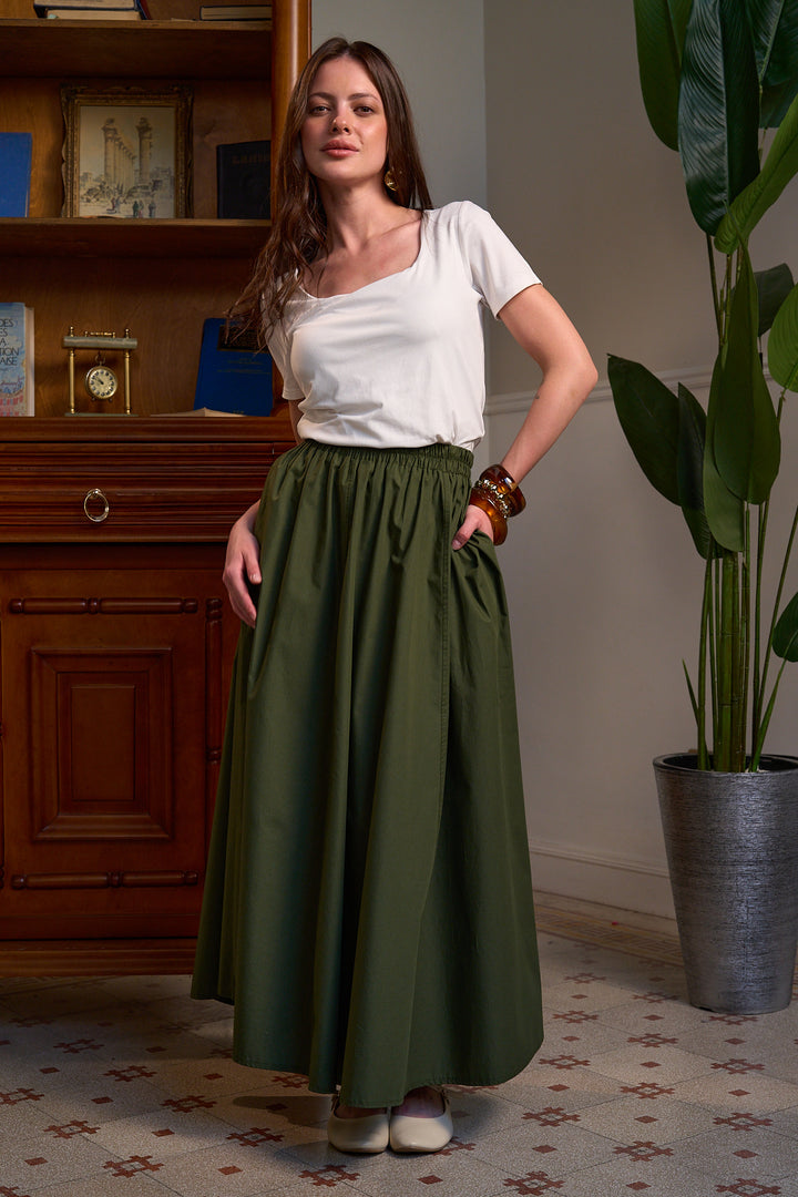 The Ease Skirt - Olive Branch