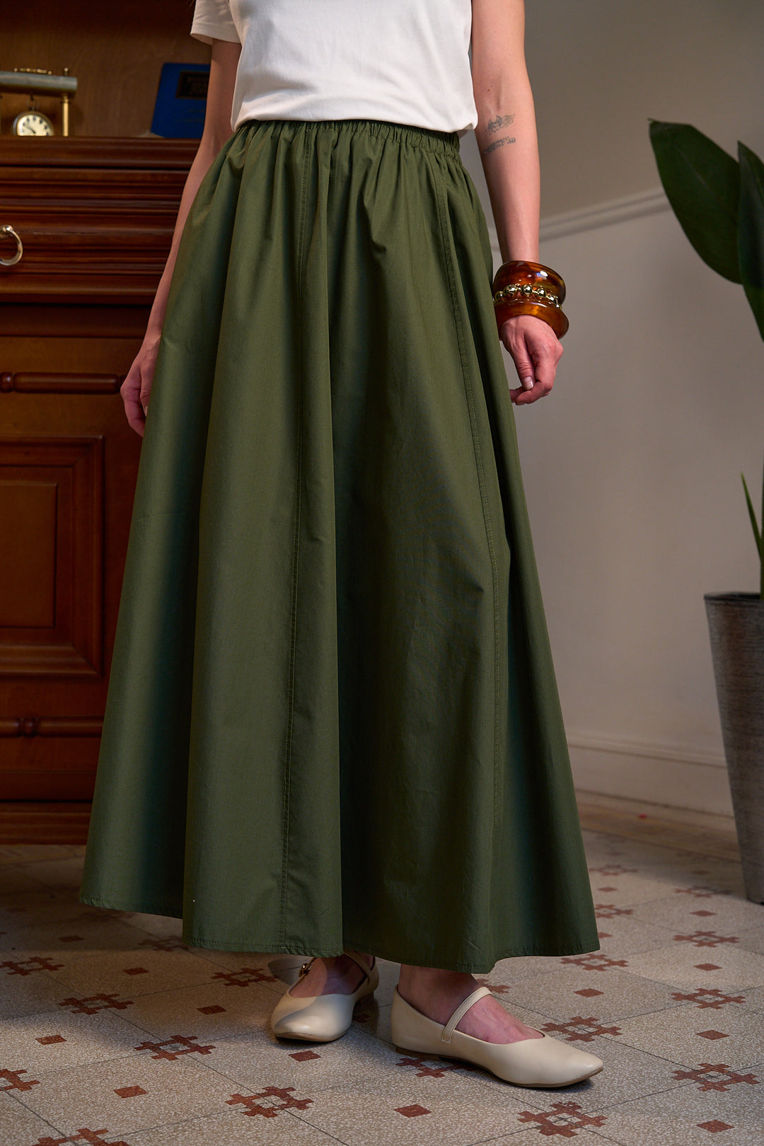 The Ease Skirt - Olive Branch