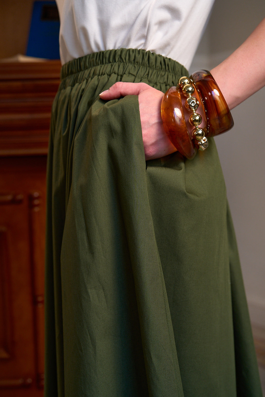 The Ease Skirt - Olive Branch