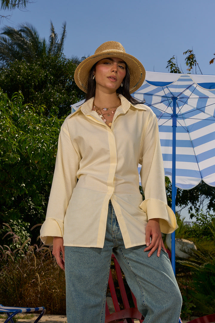 Corset Stripes Yellow Shirt