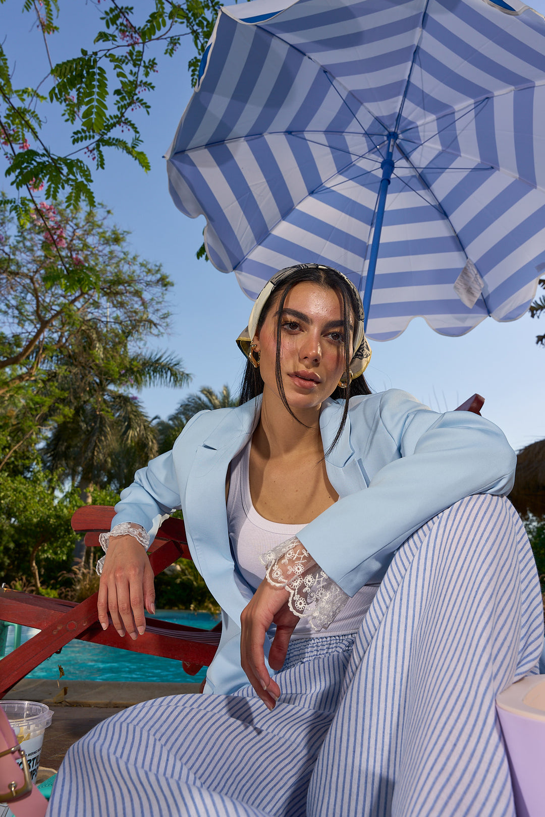 Dentelle Baby Blue Blazer