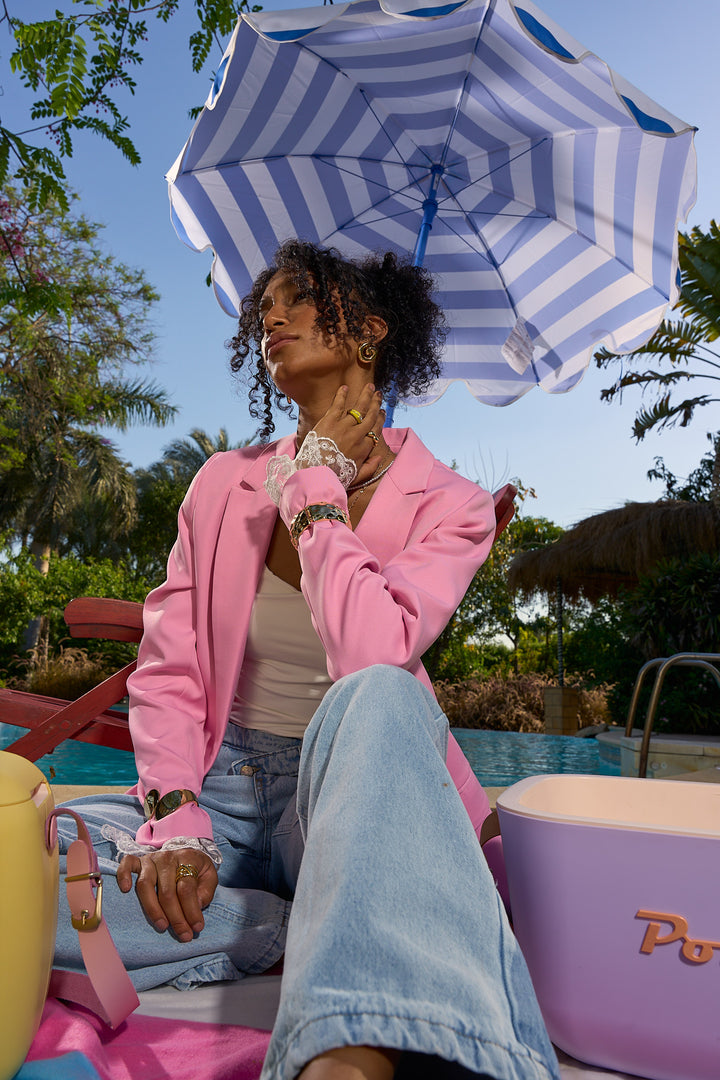 Dentelle Powder Pink Blazer
