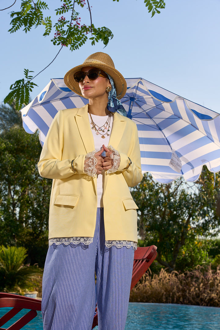 Dentelle Powder Yellow Blazer