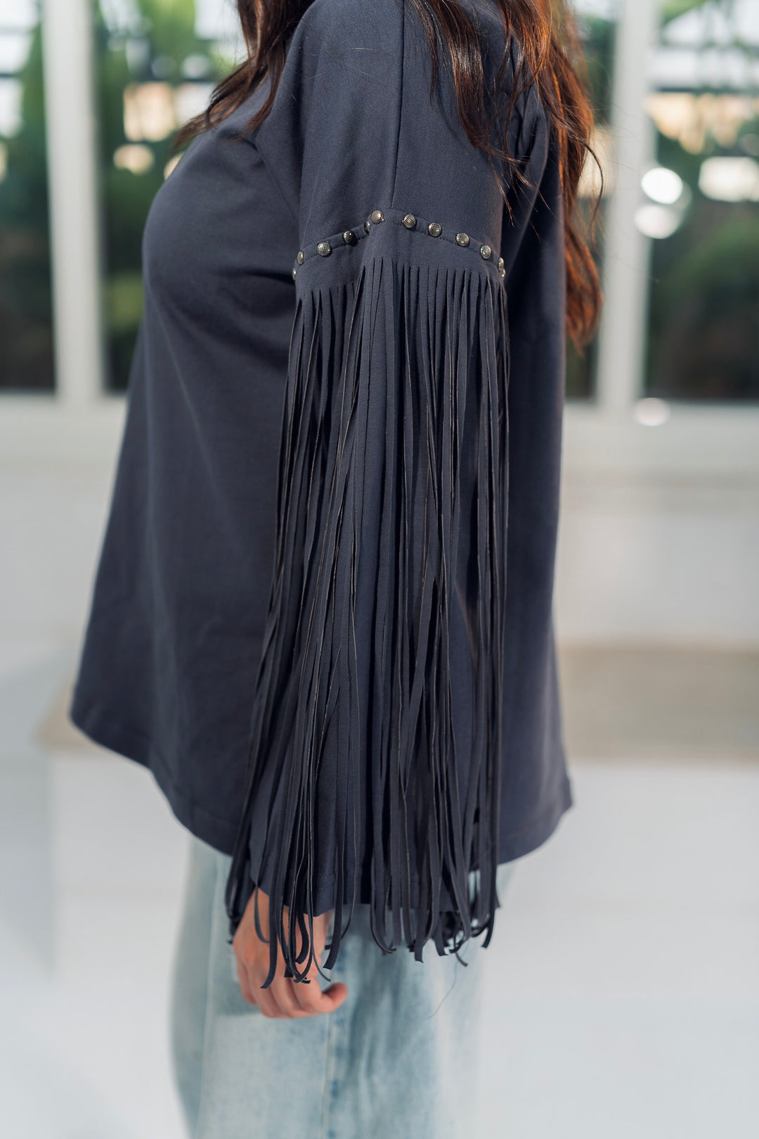 Fringe Edge Tee - Smoke