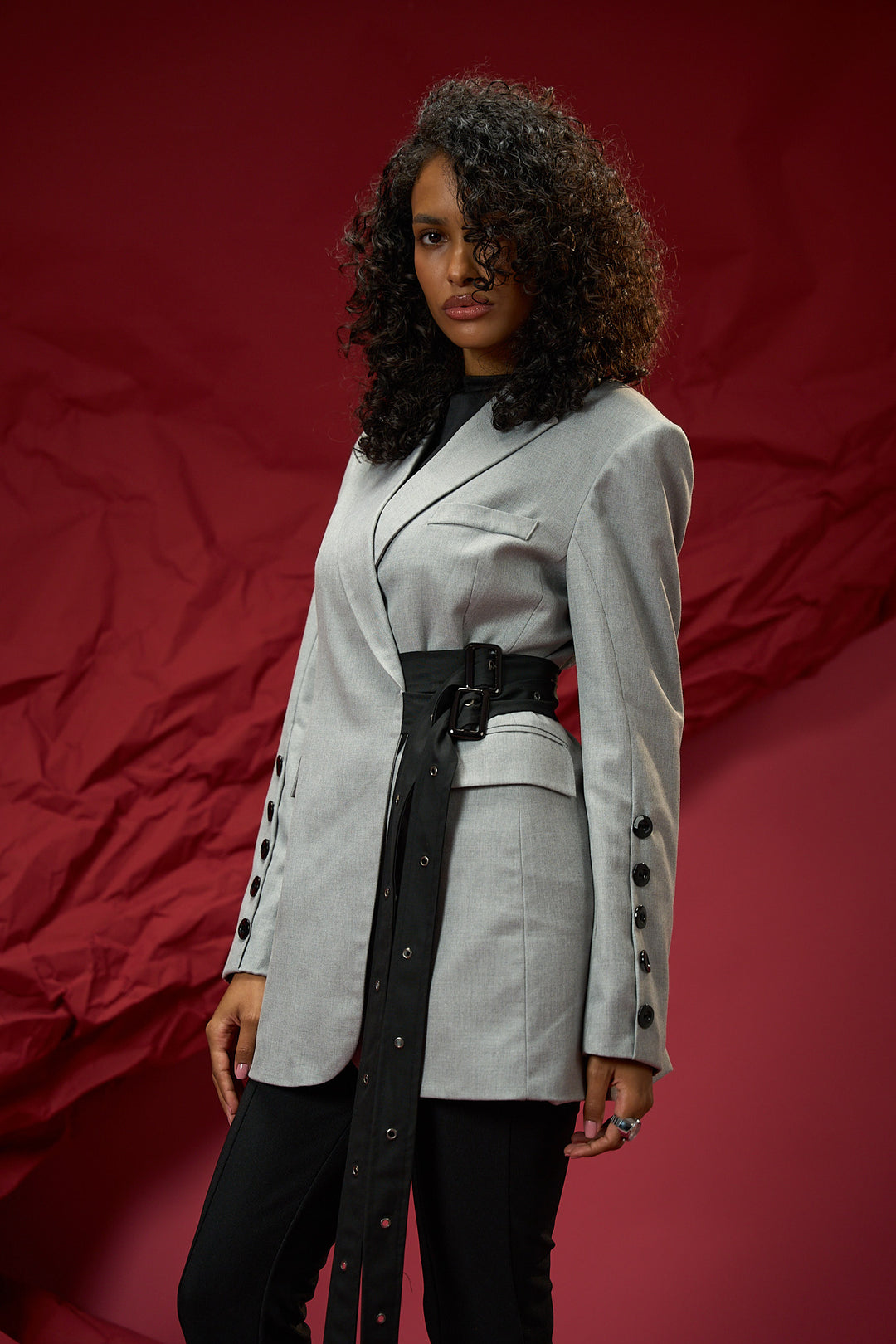 Belt Blazer Grey