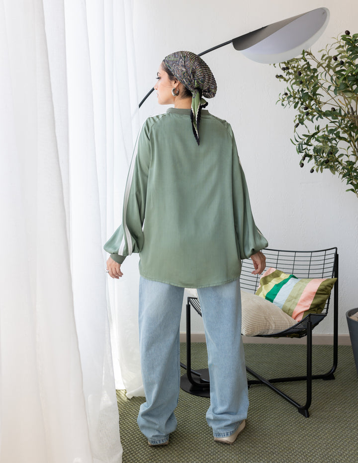 Mint Printed Dentelle T-shirt