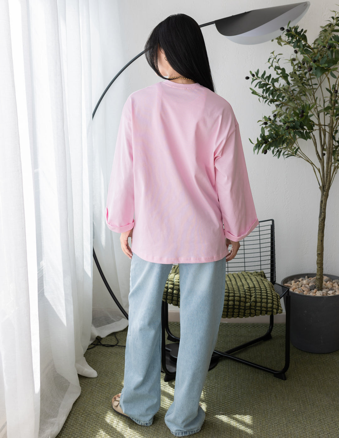 Pink Cotton Basic T-shirt