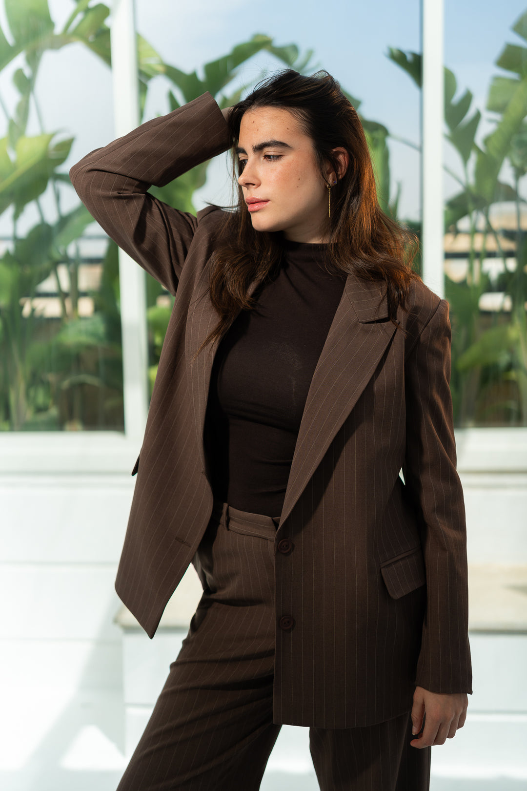 The Power Stripe Pants - Choco