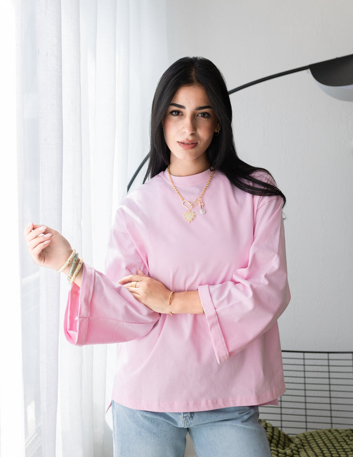 Pink Cotton Basic T-shirt