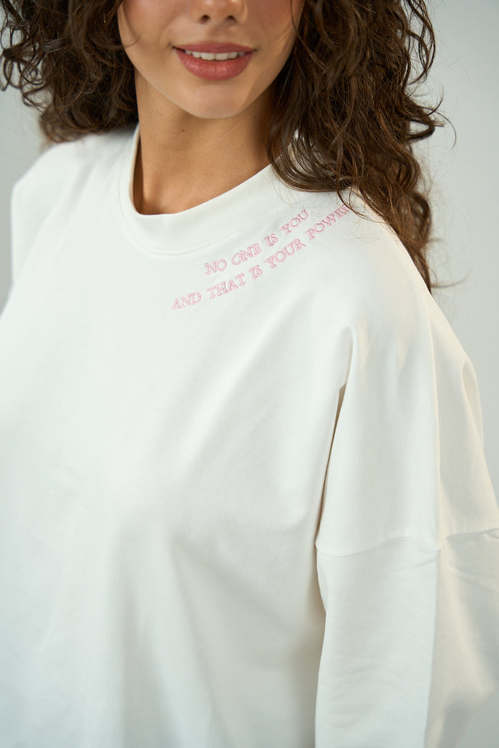 Standout WhiteXPink Oversized Shirt