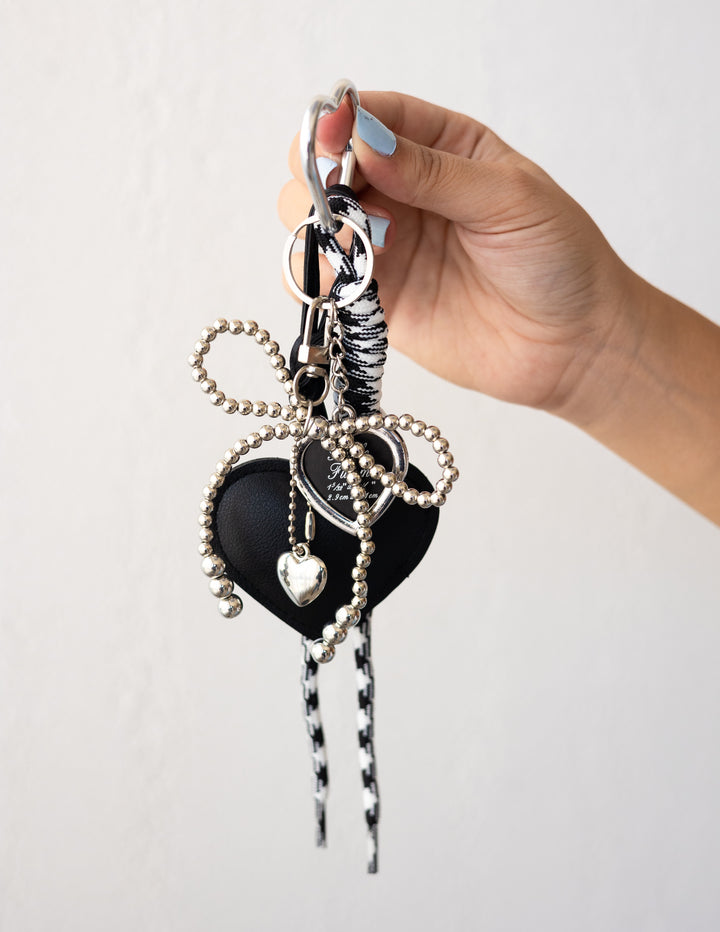 Multiple Black Heart Bag Charm