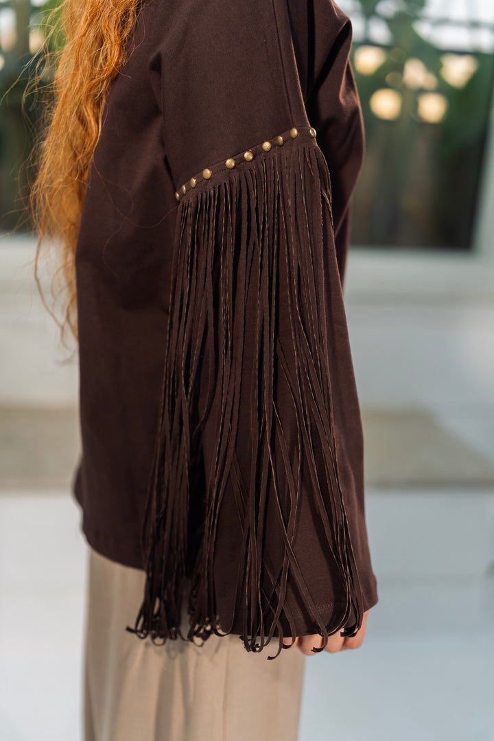 Fringe Edge Tee - Choco