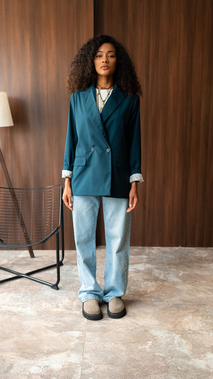 The Old Money Blazer - Teal Green