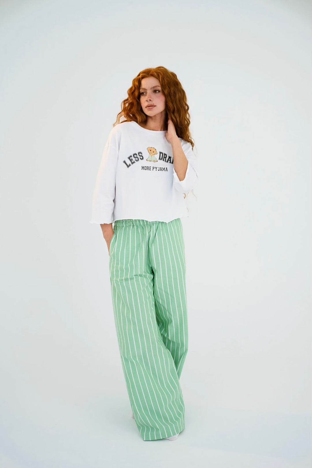 Less Drama More Pyjama - Pistachio