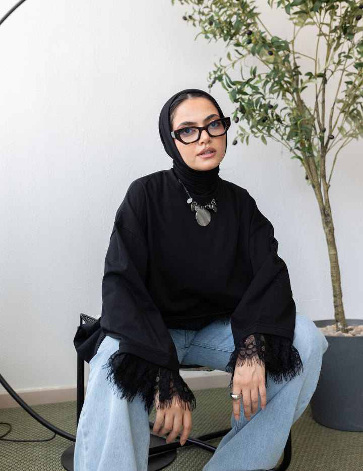 Basic Denttelle Black Shirt