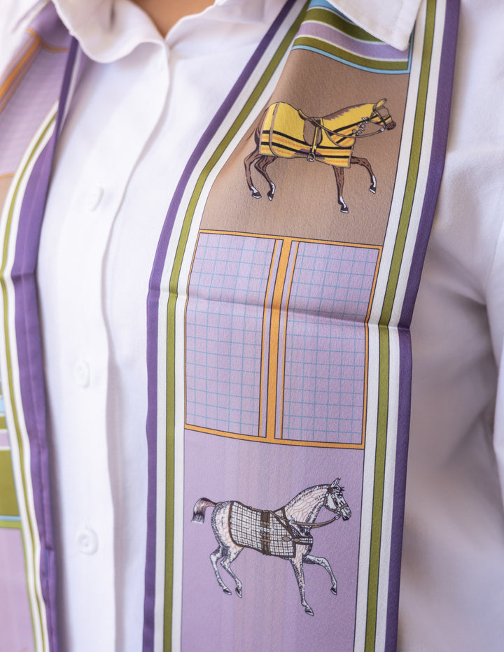 Lavender Ride Polo Caravate Scarf