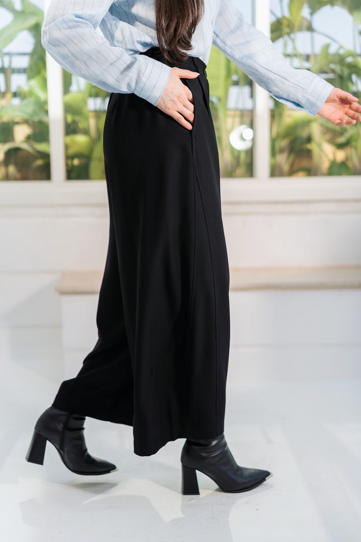 Rounded tailored pants - Black