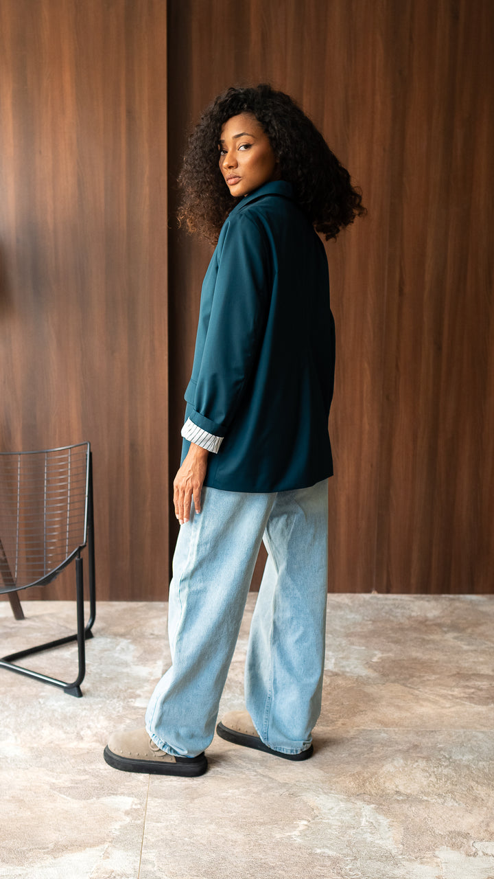 The Old Money Blazer - Teal Green