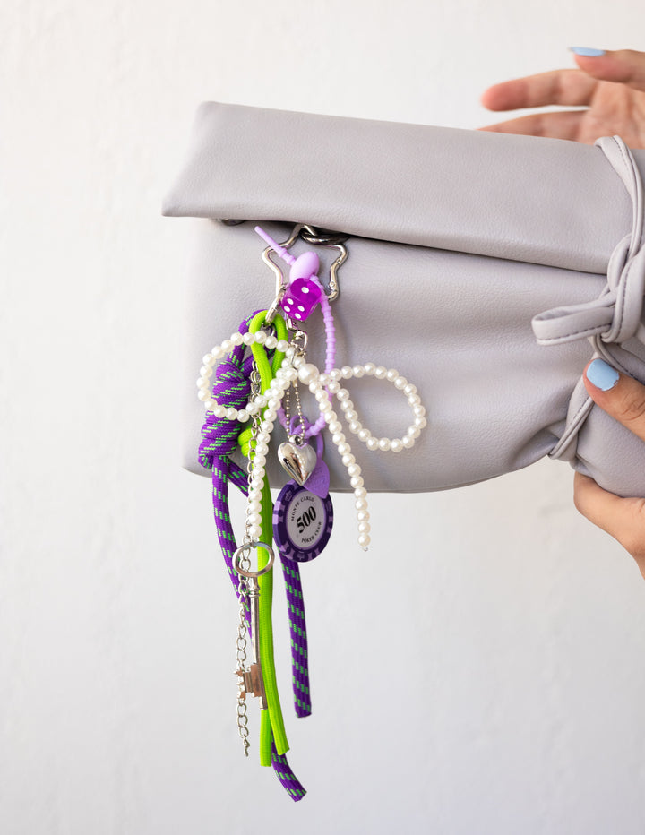 Multiple Purple Pearl Bag Charm