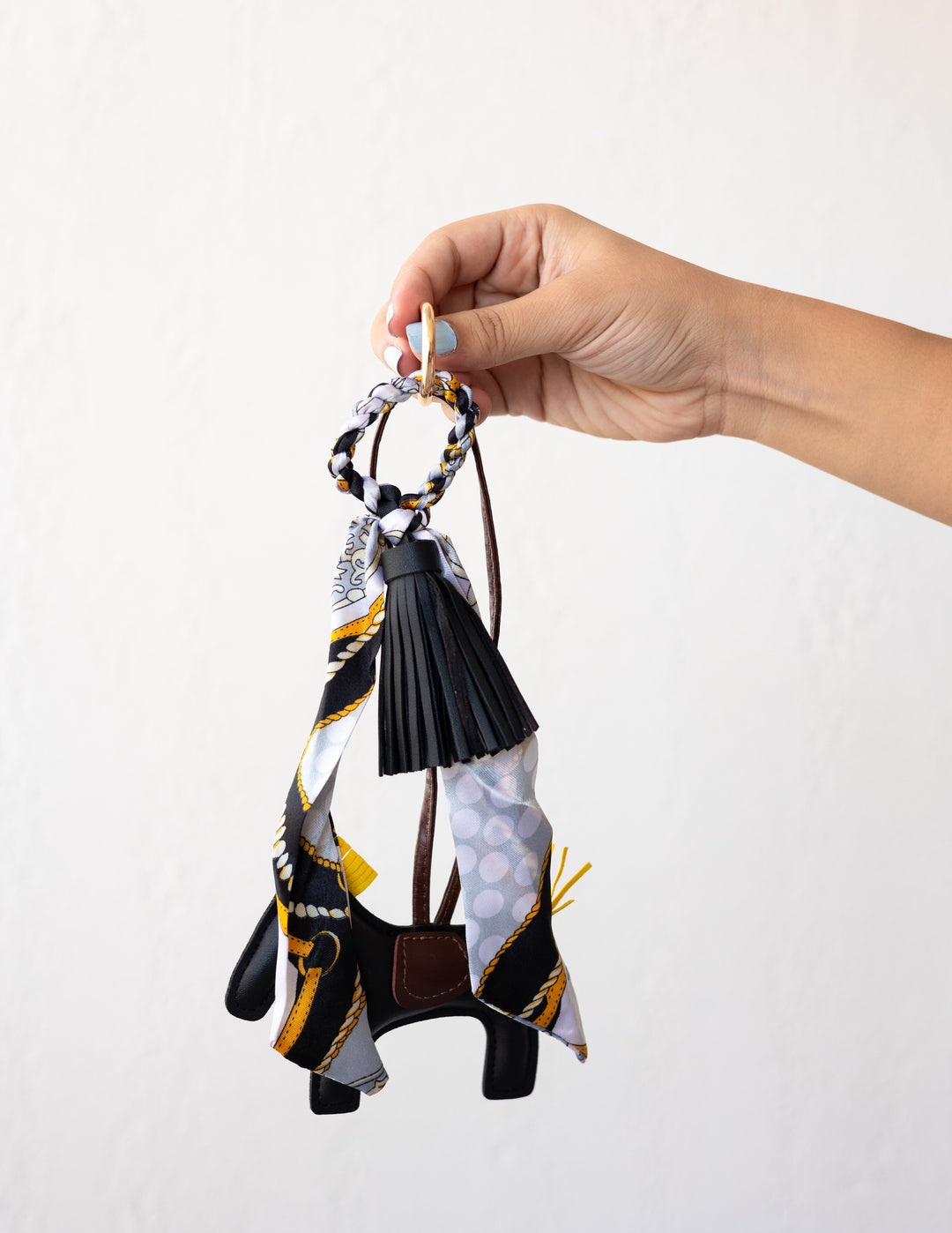Multiple Black Horse Scarf Bag Charm