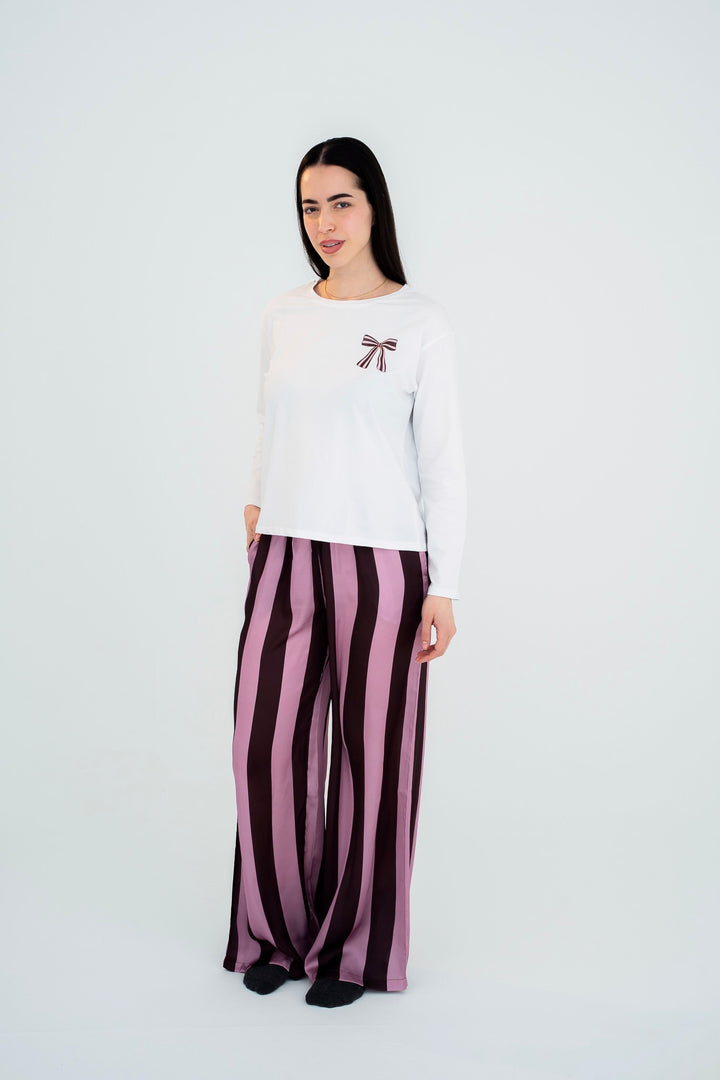 The Silk Stripe Pj’s - Rosè