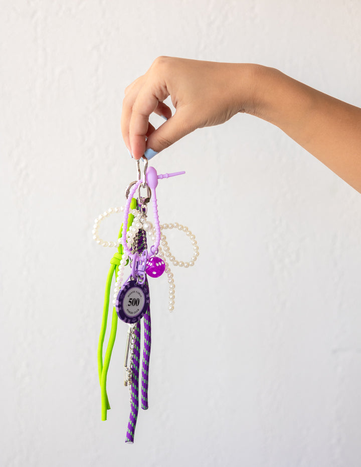 Multiple Purple Pearl Bag Charm