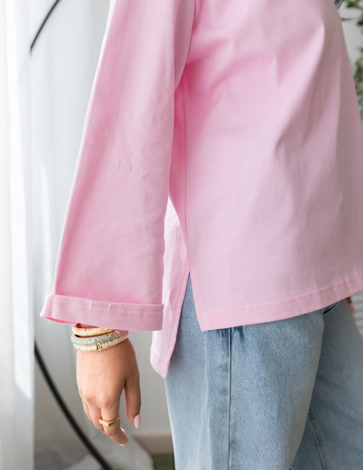 Pink Cotton Basic T-shirt