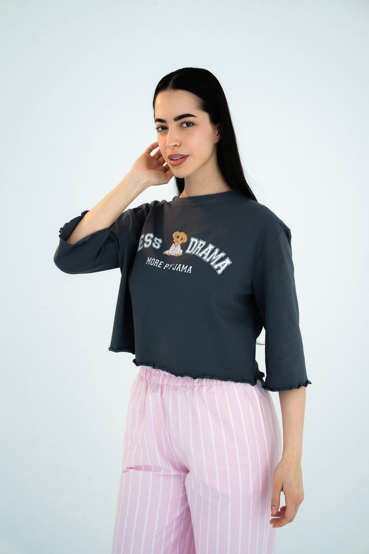Less Drama More Pyjama - Dusty Rose