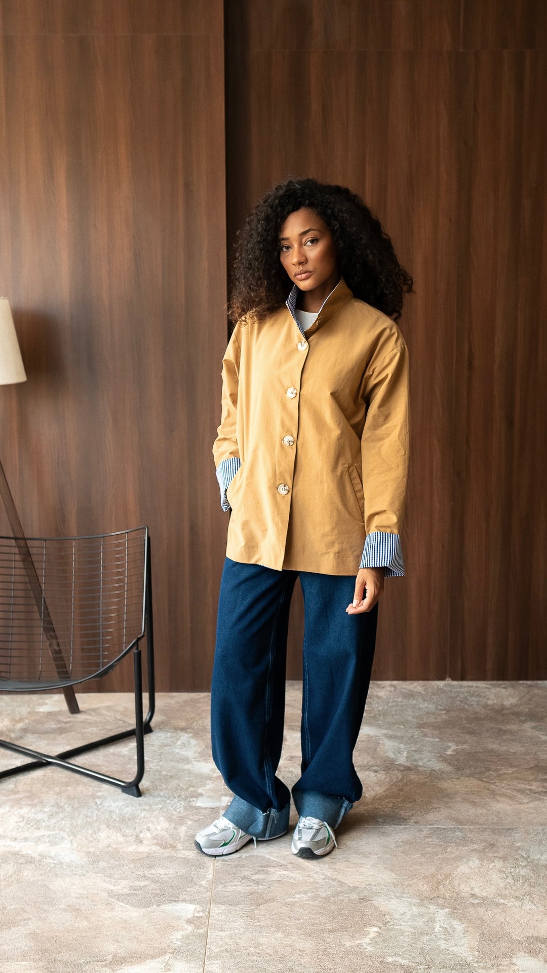 The Gingham Jacket - Camel
