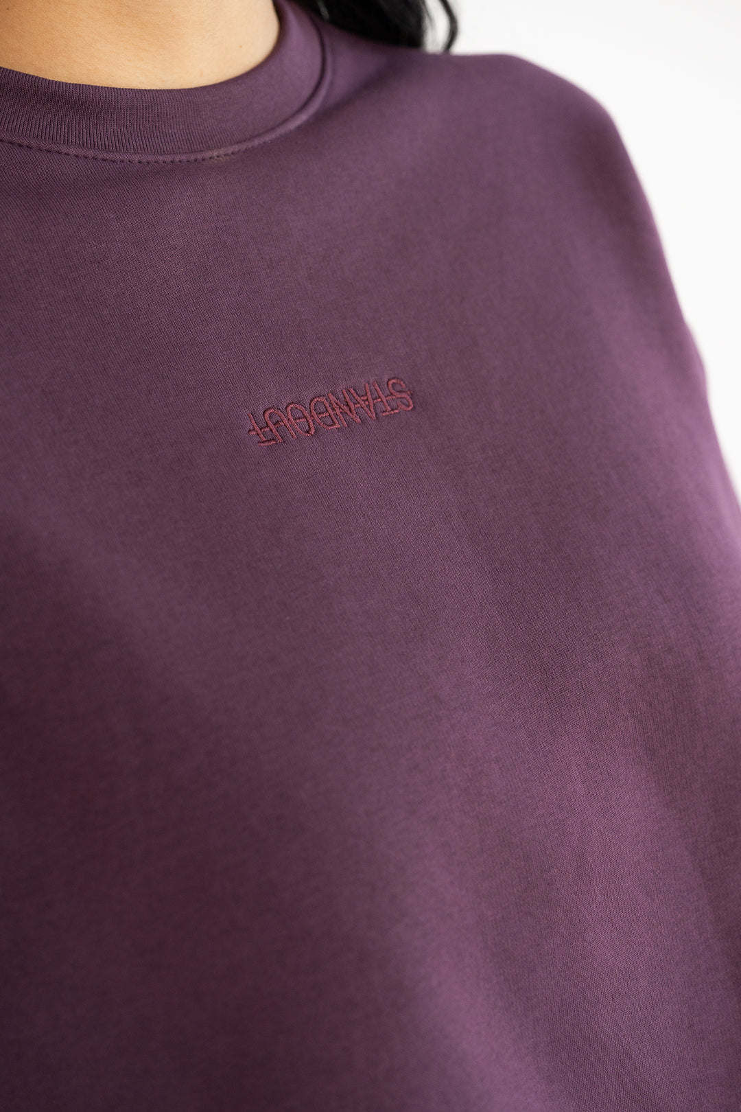 Signature Cropped Crewneck - Burgundy