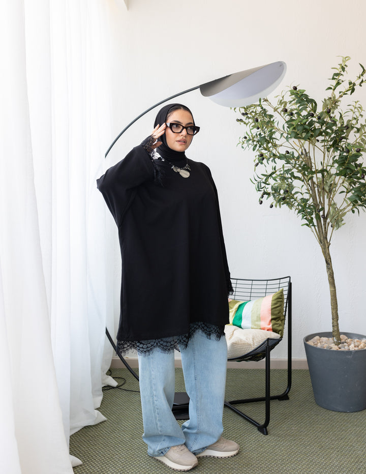 Basic Denttelle Black Shirt