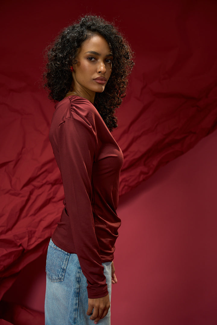Drape Top - Burgundy