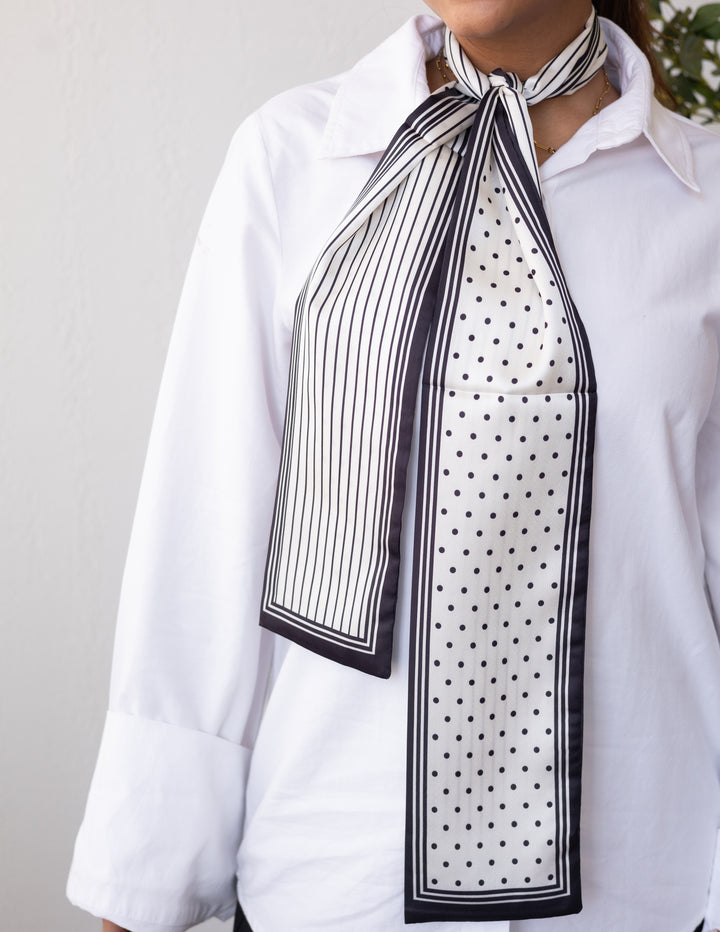 Dot Noir Stripes Caravate Scarf